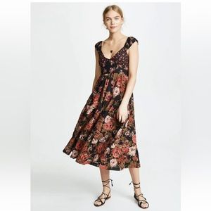 Free people Love you Rose Midi Dress empire waist ethereal